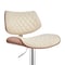 Armen Living Leland Adjustable Cream Faux Leather and Chrome Finish Bar Stool LCLEBAWACR - alternate 3